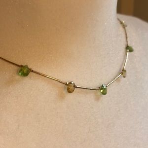 Peridot and citrine gold necklace